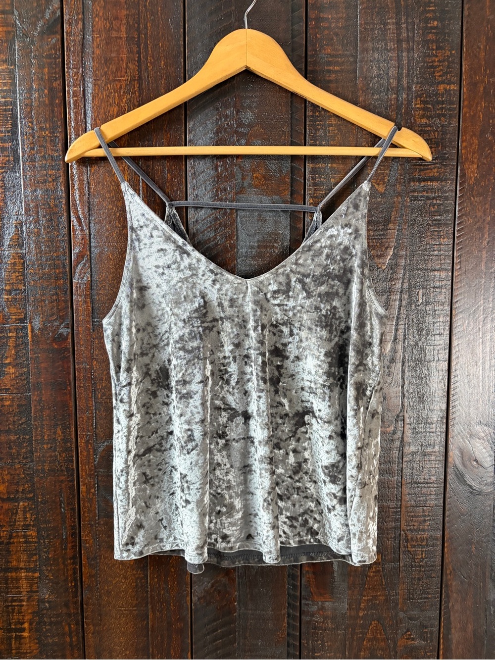 American Eagle Crushed Velvet V-Neck Tank Top Medium